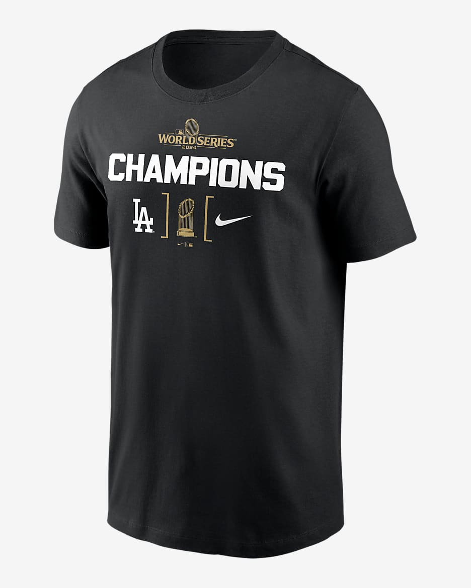 Los Angeles Dodgers 2024 World Series Champions Trophy Men s Nike MLB T Shirt. Nike
